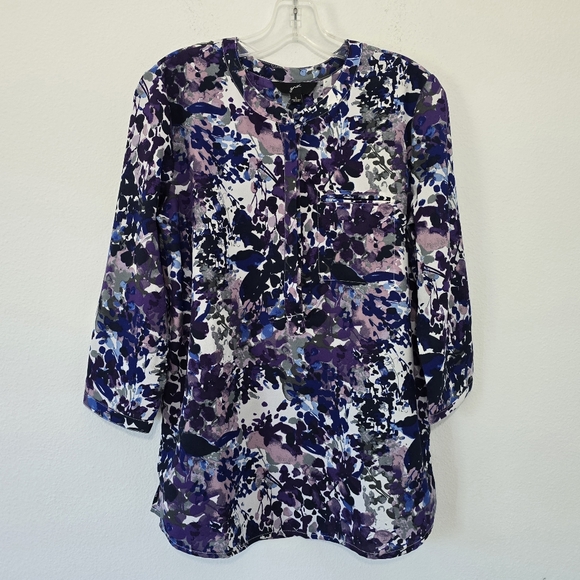 GNW Purple Floral Tunic Top Women's Small - Picture 1 of 6